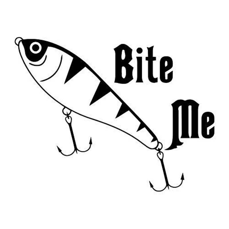 14 9 см * 11 5 Bite Me Fishing Fish Стильные наклейки для автомобиля аксессуары виниловые S4