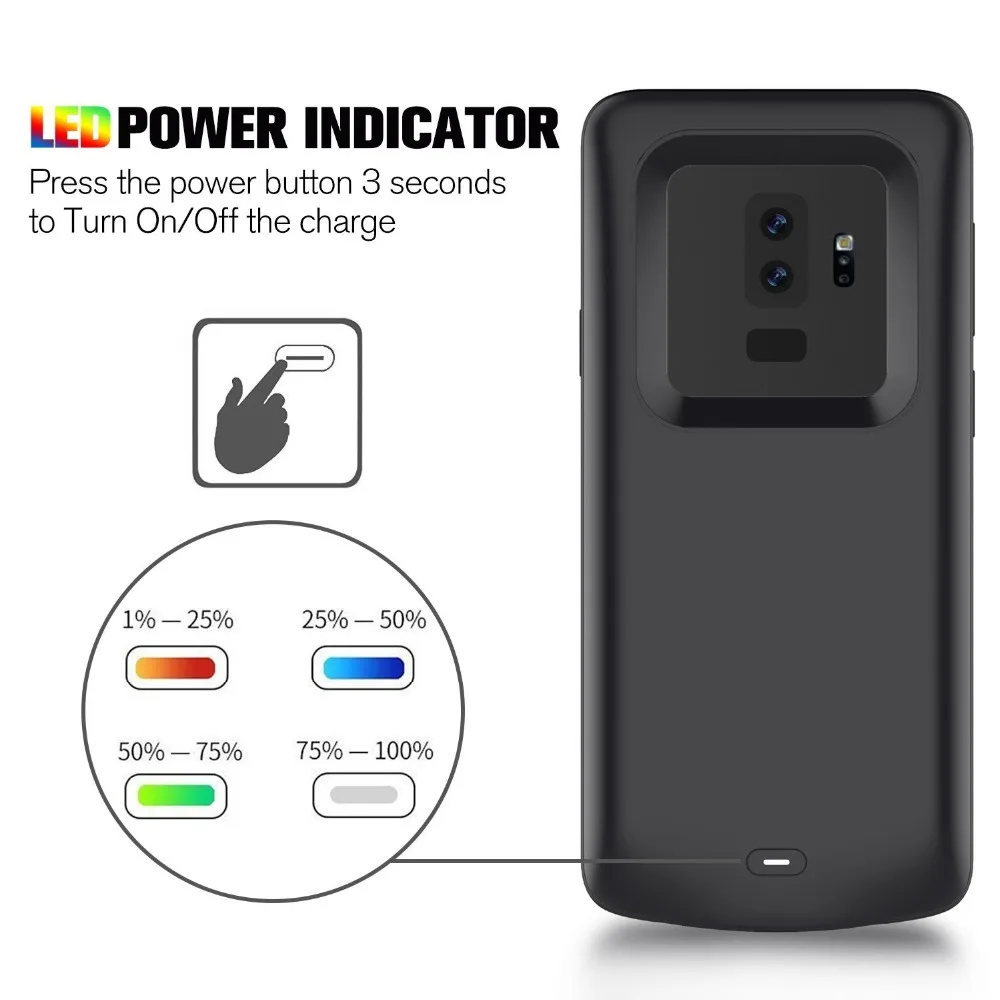 Gagaking 4700/5200mAh External Battery Cases For Samsung Galaxy S9 /S9 Plus S8/S8 ltra Thin Backup Power Bank Charger Cover | Мобильные