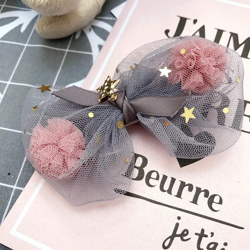 Бутик 15 шт модные марлевые помпоны мяч блестящая Звезда бант милые однотонные