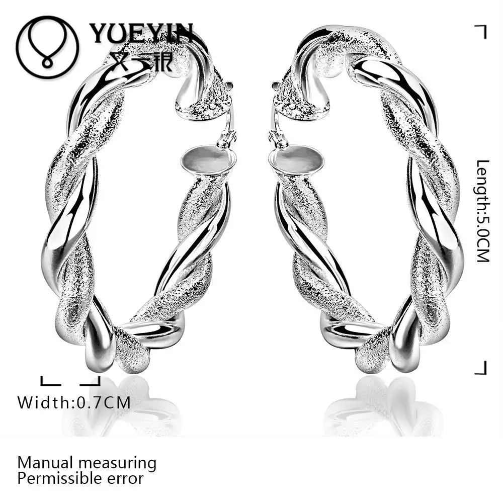 Fashion Classic Round Twist Earrings Simple Silver Hoop for Women Jewelry Circle Best Earring | Украшения и аксессуары