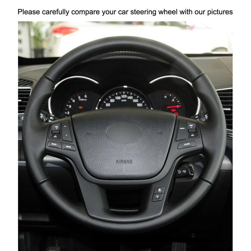 Сшитая вручную черная искусственная кожа для Kia Sorento 2009 2014 K7 Cadenza 2011 2015|Чехлы на
