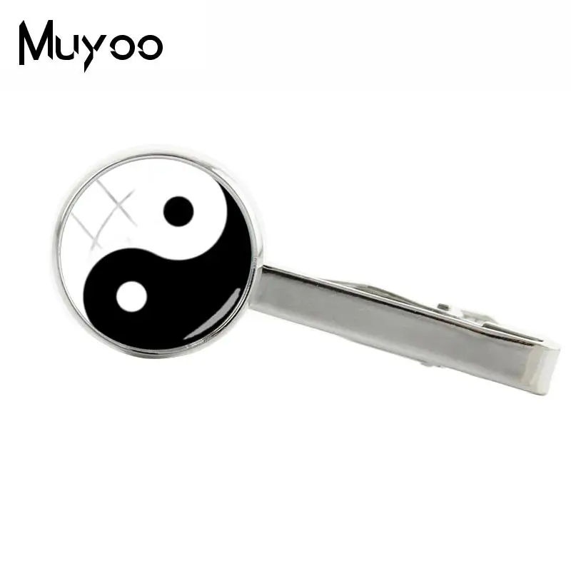 Новинка 2018 зажим для галстука Yinyang черно-белые кошки высокое качество стеклянный