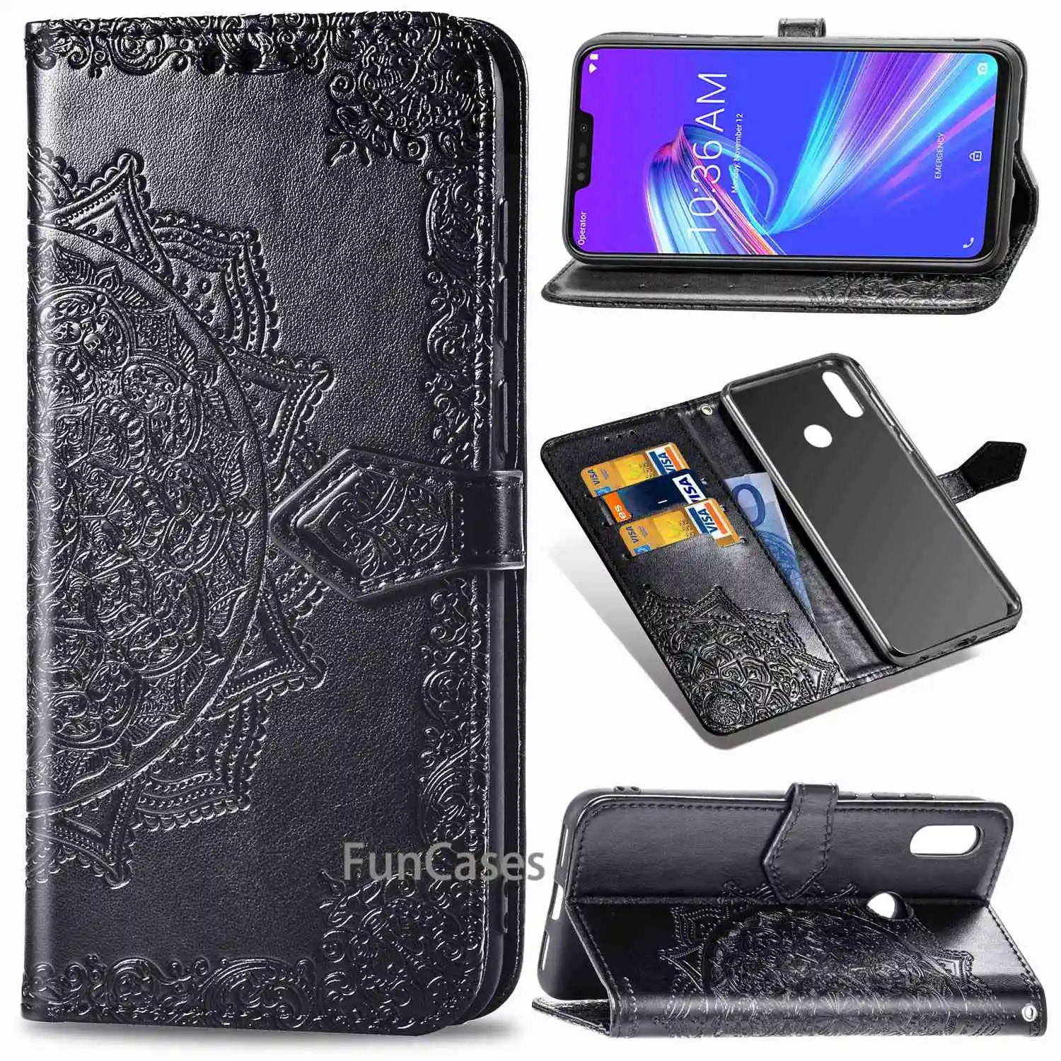 Кожаный чехол для asus zenfone max m2 zb633kl магнитный кошелек кожаный книжка