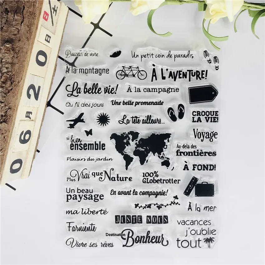 

Французские прозрачные штампы для скрапбукинга, Карта мира, чувствительные штампы, Сказочная резина, новый силиконовый фотоальбом, милый ш...