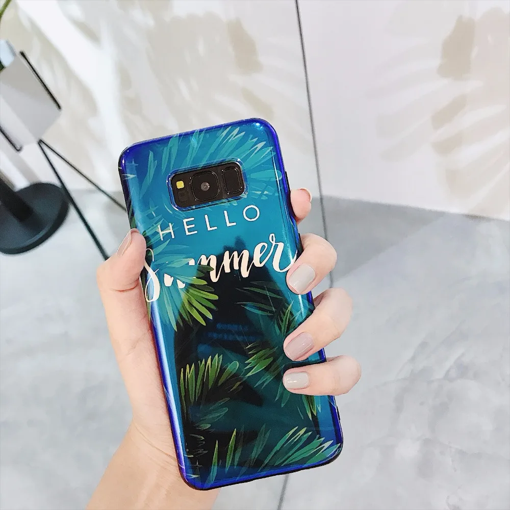 Милый чехол для телефона с растительным листом и цепочкой для samsung S10 s9 s8 plus s10e lite note9 NOTE8 A8S A9S note10 plus pro