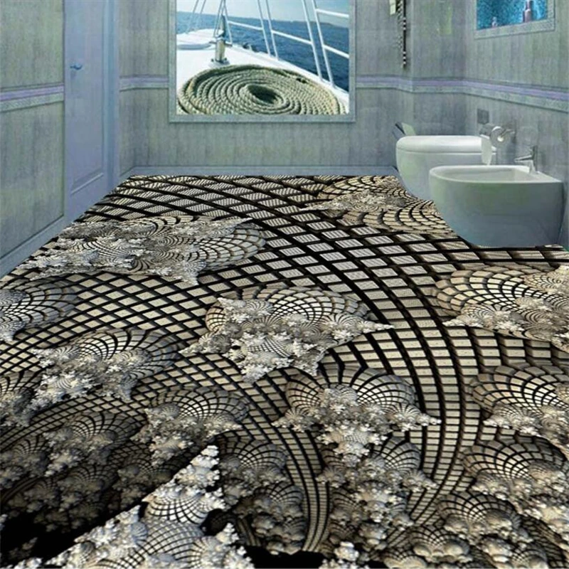 

beibehang Custom 3d flooring 3D stereoscopic creative square square floor wallpaper decorative painting