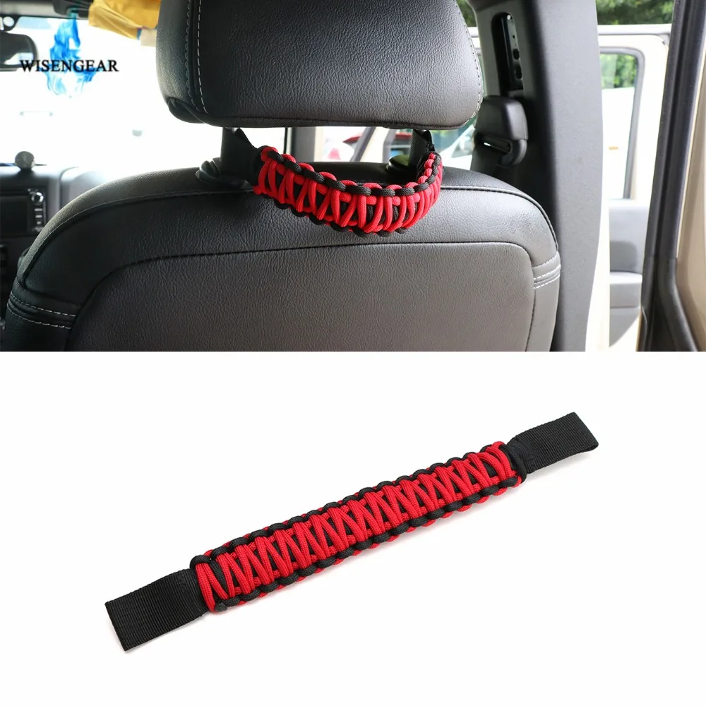 WISENGEAR автомобильное заднее сиденье подголовник захватывающая ручка для пассажиров с удобными ручками вешалка для сиденья для Jeep Wrangler YJ TJ JK JKU JL Unlimited
