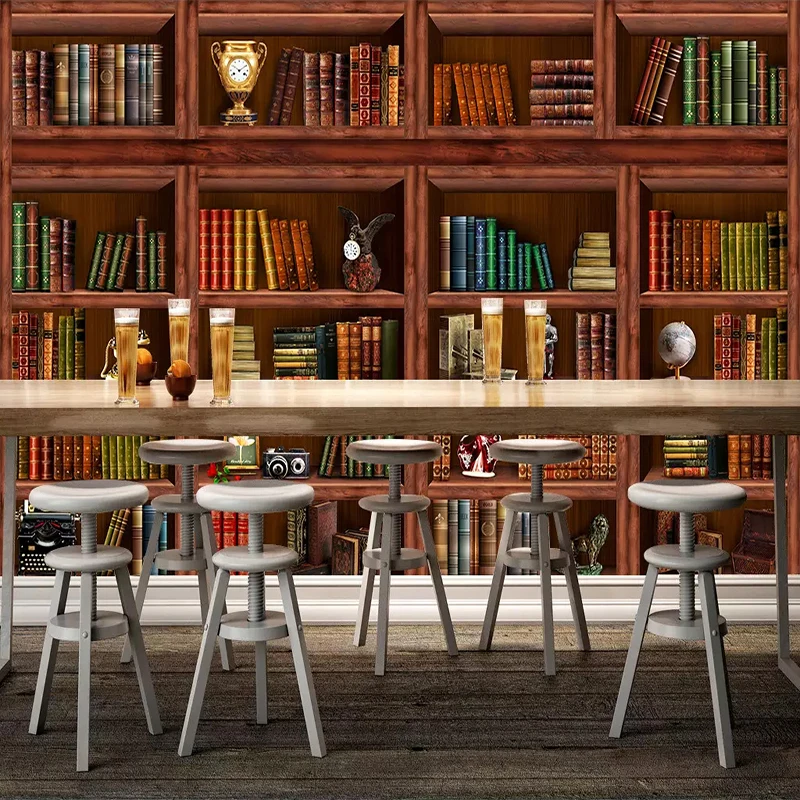 Пользовательские 3D фото обои Papel де Parede Фреска Ретро книжный шкаф книжная полка 3D гостиная фон настенная живопись украшение дома