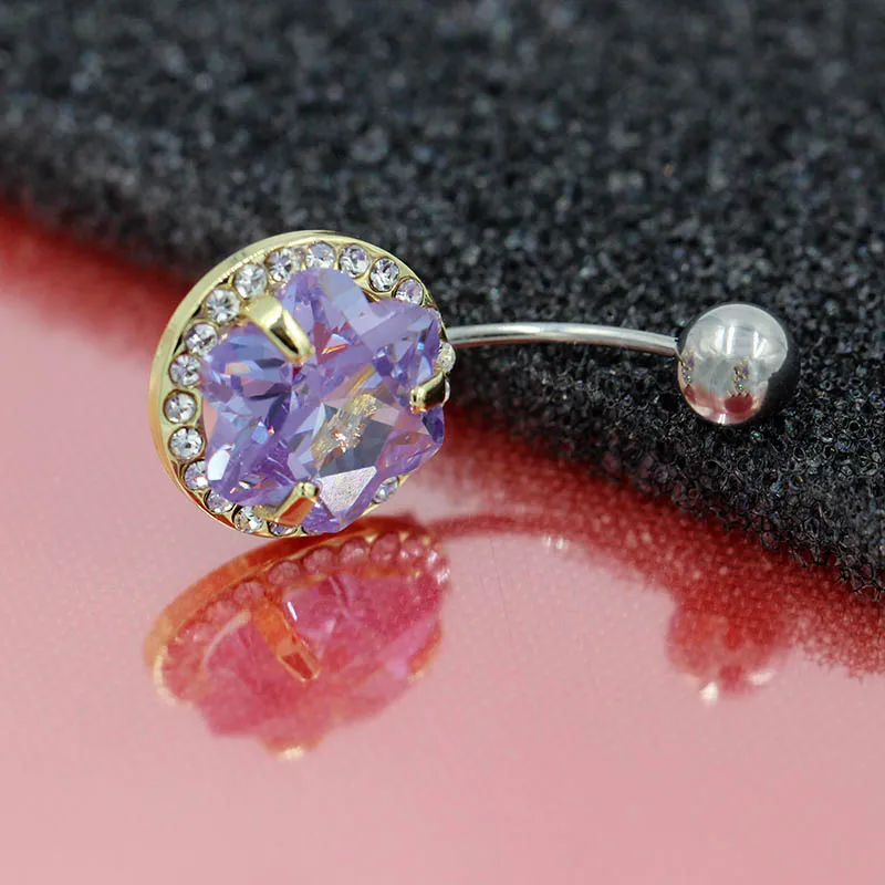 Женское кольцо с пупком и колокольчиком из нержавеющей стали золотым покрытием 18