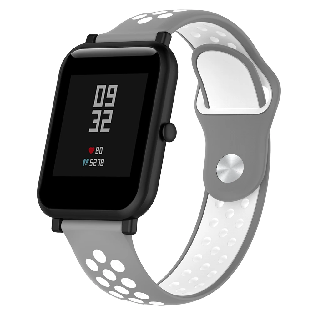 Горячая Распродажа силиконовый спортивный кожаный ремешок для часов Huami Watch Band Amazfit Bip A1608 спортивный браслет 42 мм 38 мм ремешок для часов
