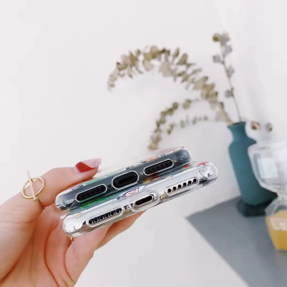 ORYKSZ Transparent Cartoon Phone Case For iphone 11 Pro Max X XR XS MAX 7 8 6S 6 Plus Silicone Back Cover |