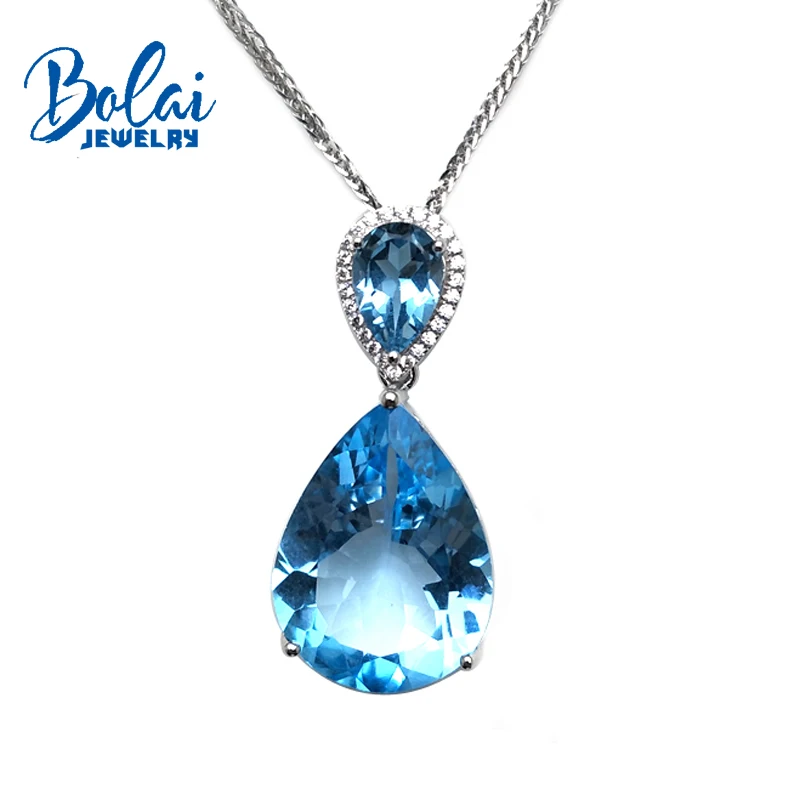 Bolaijewelry натуральный небесно голубой топаз драгоценный камень Груша 6*9 и 15*20 мм