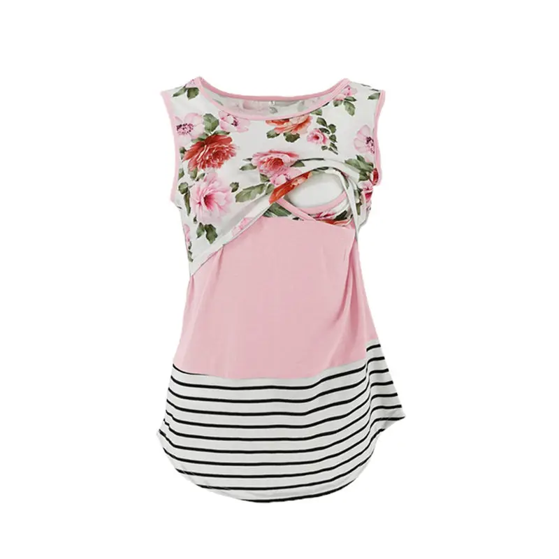 Одежда для беременных женщин футболка кормящих матерей жилет летний цветочный