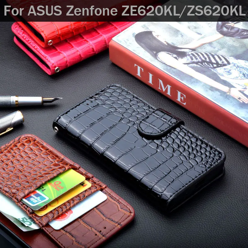 Для ASUS Zenfone 5 ZE620KL случае Роскошные крокодиловой кожи откидная крышка с карт