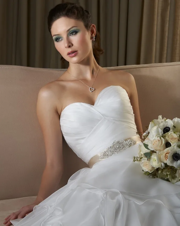 2014 new Satin Sweetheart Aline Ribbons Chiffon by111 | Свадьбы и торжества