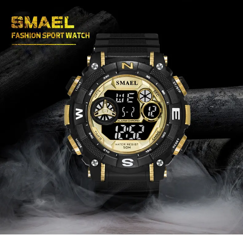 Цифровые наручные часы спортивные водонепроницаемые SMAEL часы S Shock Montre мужские военные часы Топ бренд 1317 мужские часы цифровой светодиодный