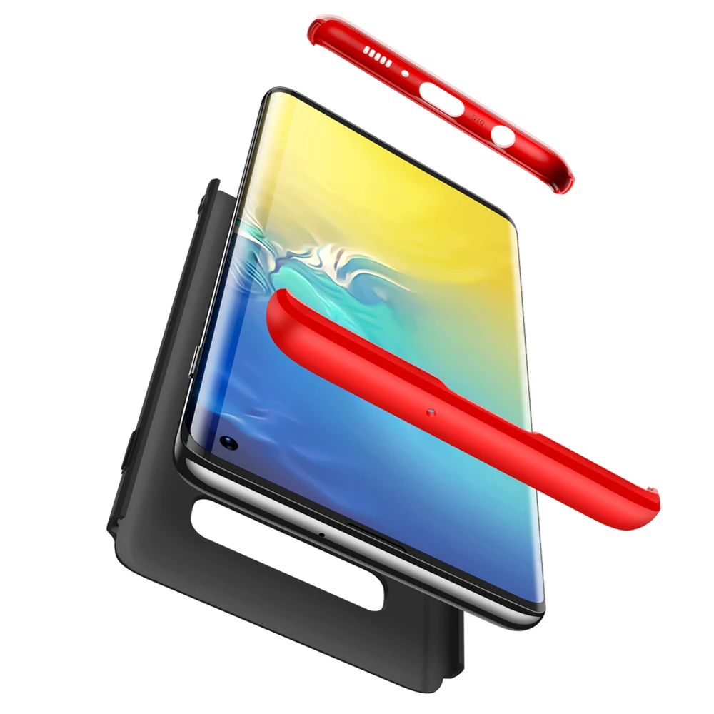 Чехол CCDZ 360 градусов 3 в 1 полной защиты для Samsung Galaxy S10/plus/E с матовым пластиковым задним покрытием.