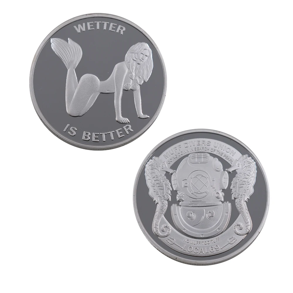 

Festival Souvenir Gifts Mermaid 999.9 Silver Plated Silver Coin for Man Collectible Child Toy Fun Gifts Challenge Coins