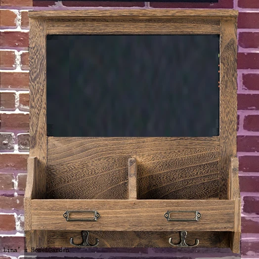 Красивая однотонная настенная деревянная полка с черной доской|wall mount wood shelf|wooden