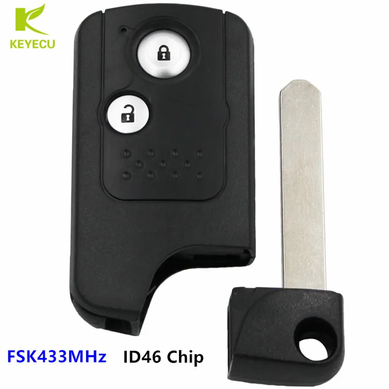 Запасной дистанционный смарт ключ брелок KEYECU 2 кнопки FSK433MHz ID46 для Honda CRV 2013 2014 2015