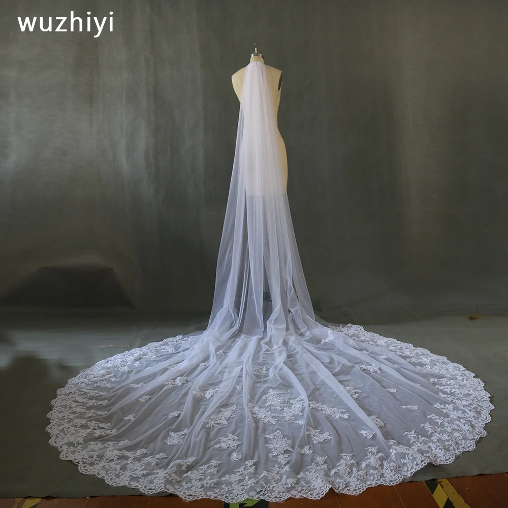

2021 Bride Voile Marriage 3.5 White/Ivory Long Veil Custom Made Wedding Accessories Velos De Novia Akcesoria Slubne