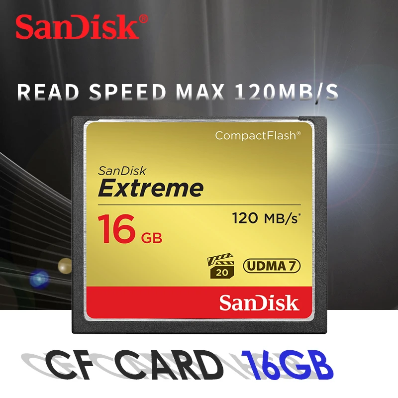 Sandisk оригинальный extreme CompactFlash памяти CF карта LD до 120 МБ/с. узнать Скорость для