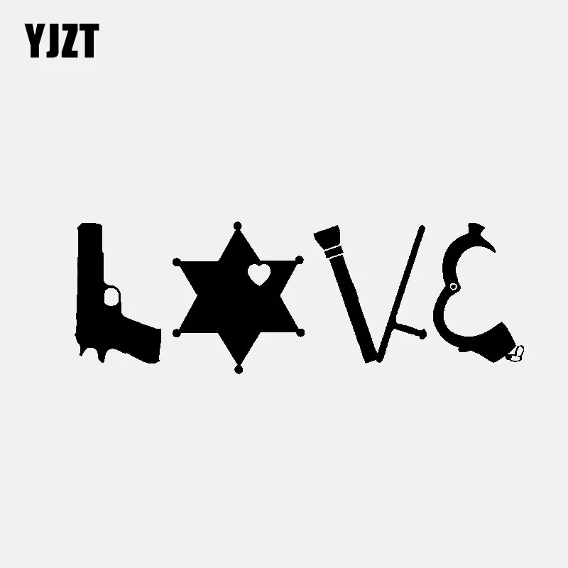 

YJZT, 15,2 см * 5,3 см, Виниловая наклейка для автомобиля «Love Star», черная/серебристая, строительная деталь