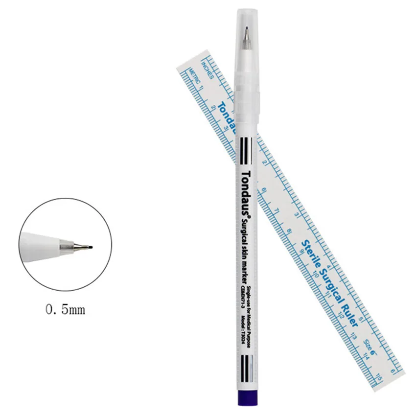 

Disposable Sterilized Package With Ruler Medical Surgery Permanent Makeup Body Tattoo Piercing Scribe Skin Marker Pen