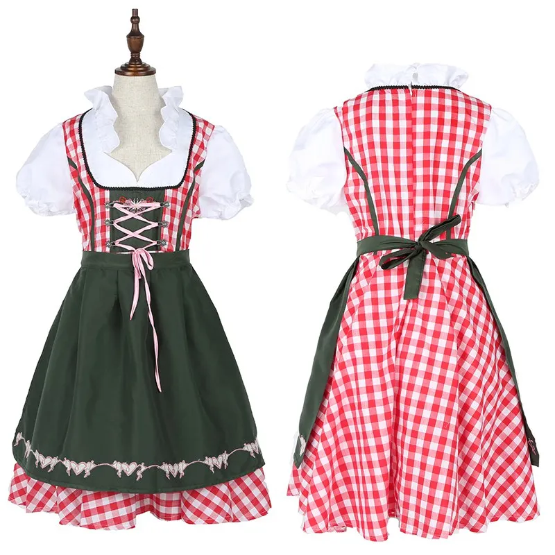 

New Halloween Traditional Dress Blouse Apron German Oktoberfest Traditional Beer Dress Festival Party Dance Dress