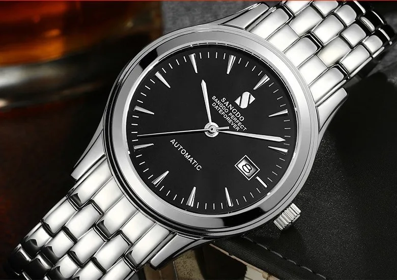 Роскошные часы sangdo 40 мм автоматические с сапфировым стеклом высокое качество