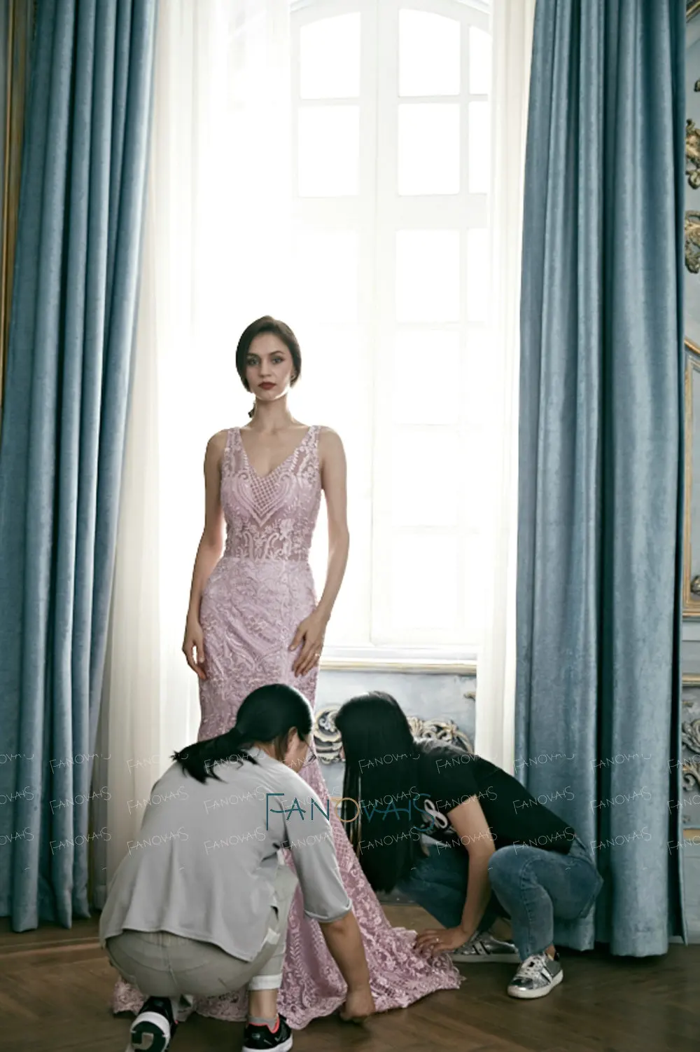 Светло-фиолетовые вечерние платья 2019 кружевные со съемным шлейфом Vestido De Festa Robe