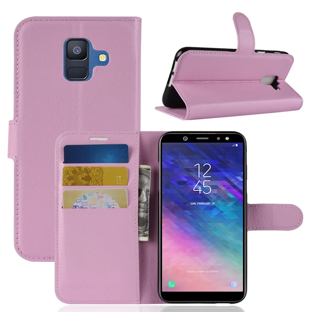 Befosson чехол портмоне с откидной крышкой для samsung Galaxy A6 A6plus (2018) из мягкого ТПУ и ПУ