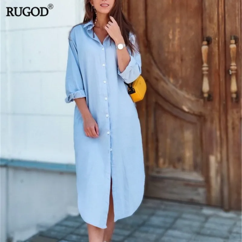 Новая простая длинная рубашка RUGOD с открытыми пальцами женская длинным рукавом