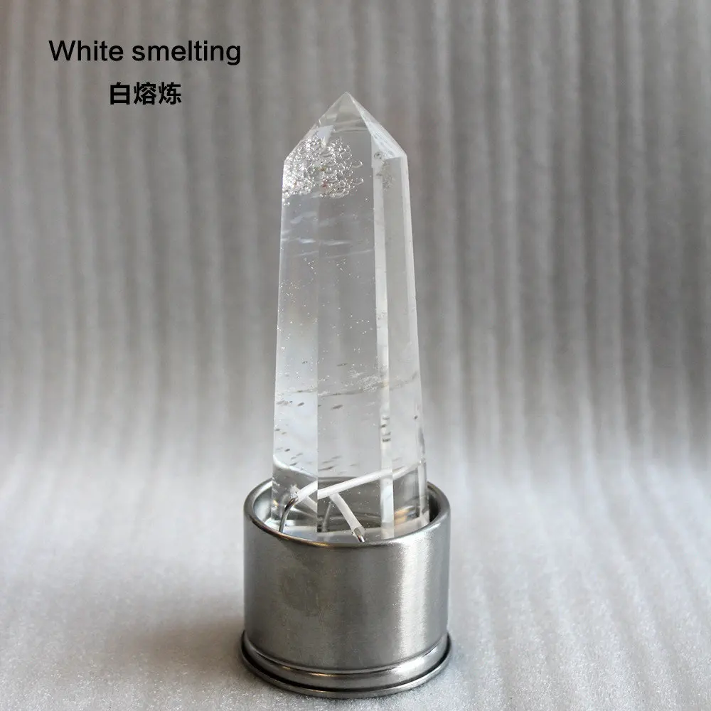 White smelting Натуральная кристаллическая каменная колонна кварца из различных материалов волшебная палочка заживляет энергетический Камень Точка стакана воды bottel орнамент заменить - Цвет: White smelting