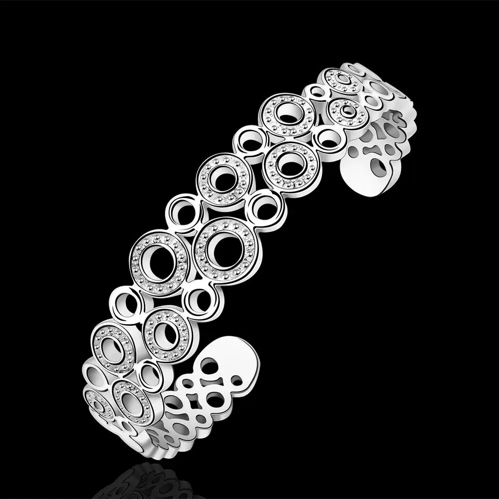 LSB215 Fashion Paved Silver Big Small Links Hollow Bracelets &amp Bangles Women Designer Cuff Jewelry Hot Selling Bijoux Items | Украшения