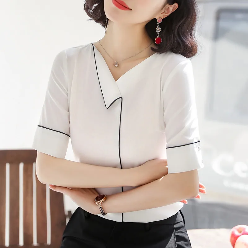 Модные новые летние темпераментные профессиональные женские топы и блузки Naviu с