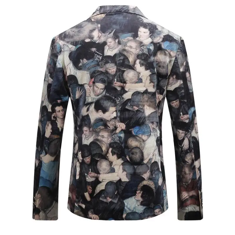 GUIXIANG 2017 Осень британский стиль мужской однобортный Модный повседневный Блейзер