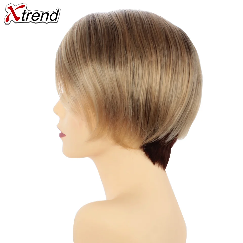 Синтетические короткие прямые волосы Xtrend 6 дюймов 110 г парики для женщин Омбре