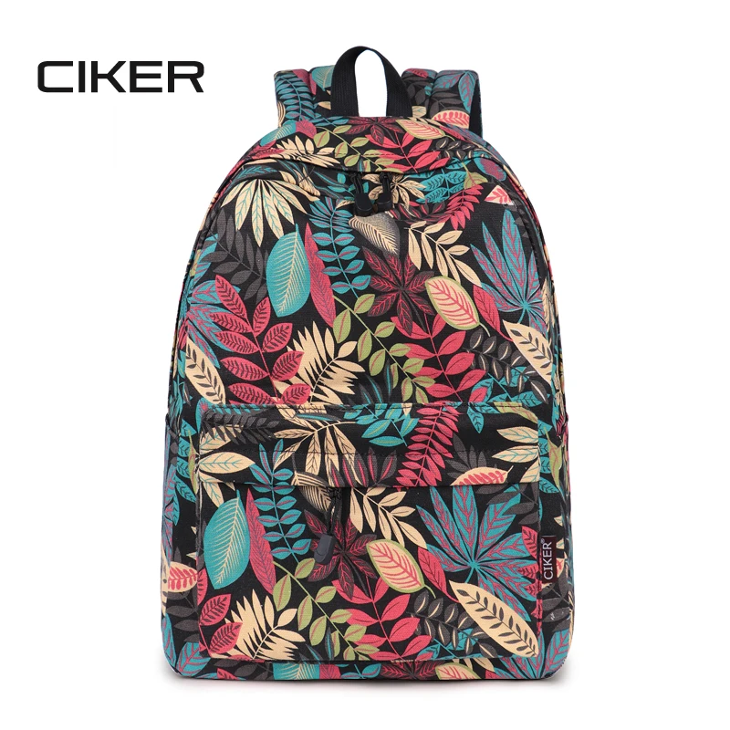 

CIKER New Canvas Backpack for Teenage Girls Fashion Leaves Printing Backpack Women Mochila Casual Shoulder School Bag Travel Bag