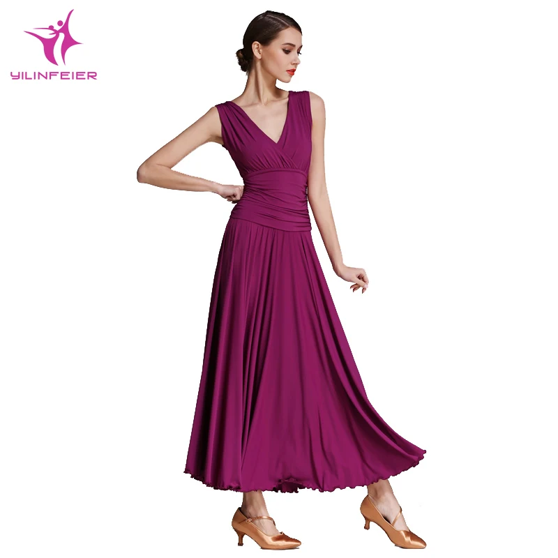 YILINFEIER S8006 современный костюм для танцев женский взрослый Waltzing танцевальное