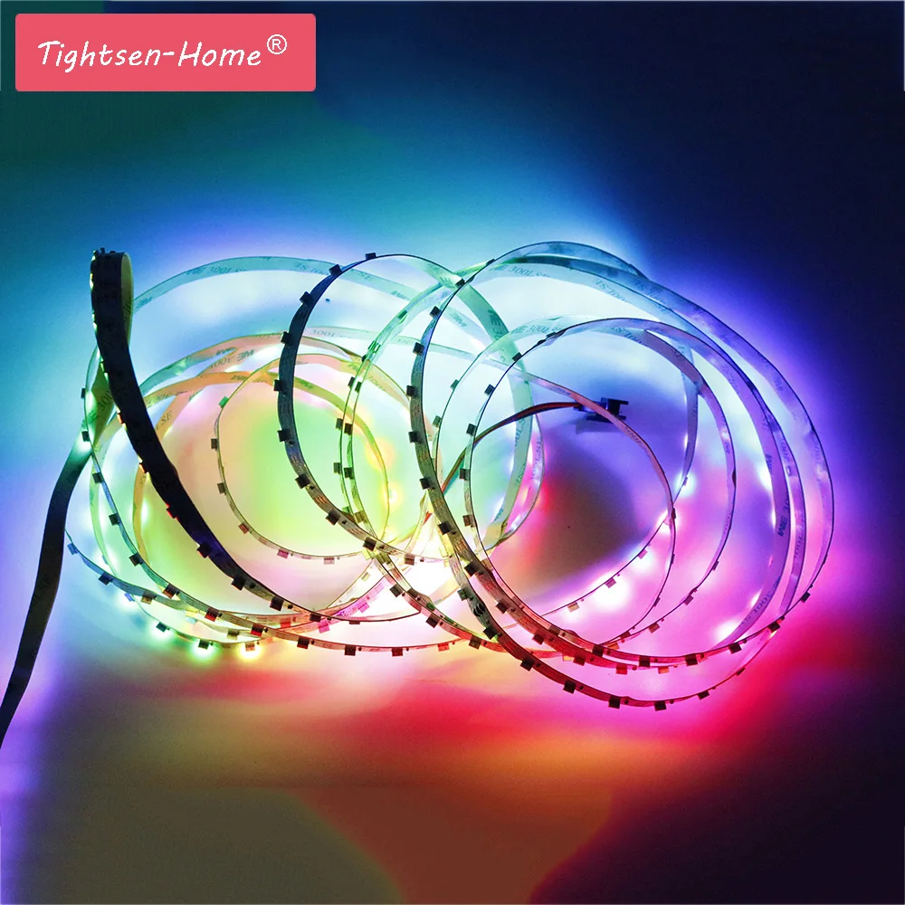 1 м 2 м 3 м 4 м 5 м Адресуемая SK6812 DC5V 60 светодиодов/м WS2812B IC tltra тонкая 10 мм широкая SMD 4020 боковая Светодиодная лента белая PCB не водонепроницаемая