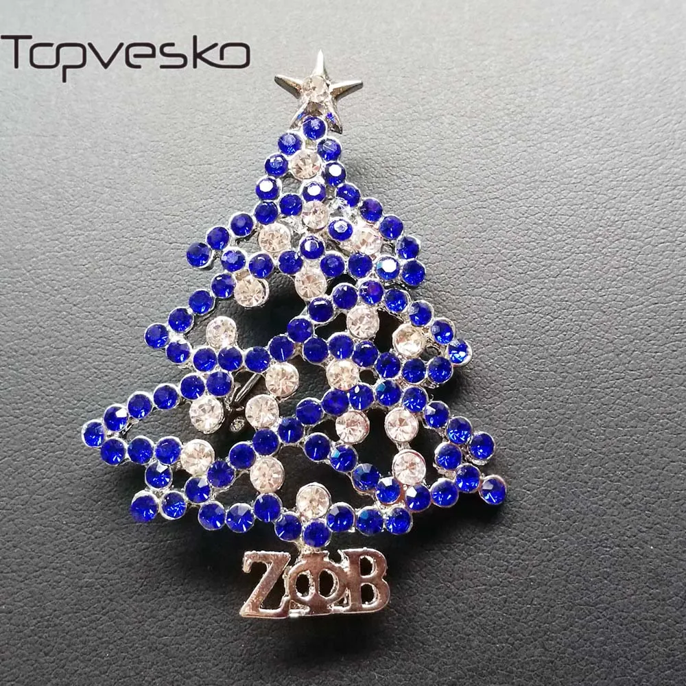 Topvesko Rhinestone zeta Phi Beta Sorority жемчужная брошь булавка ZPB Рождественская елка с отворотом