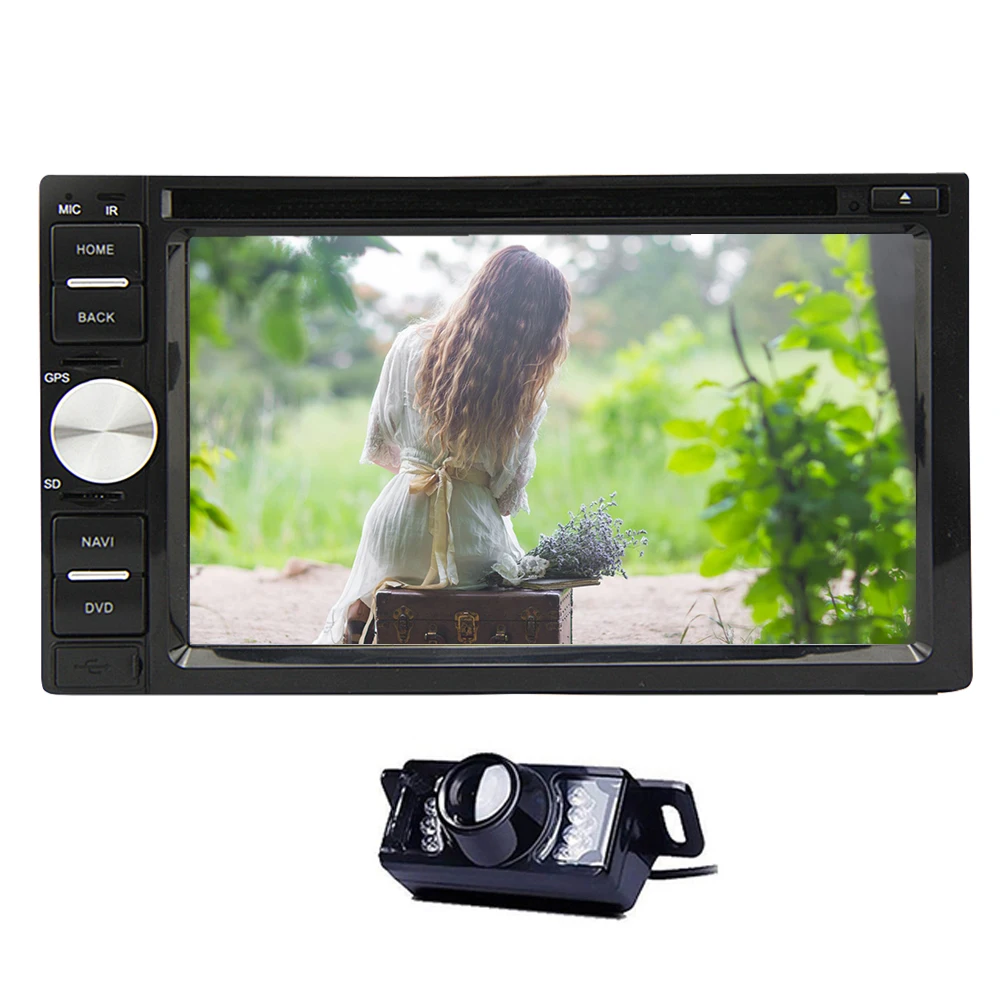 Камера sub в cd дека Радио Системы RDS стерео двойной din GPS DVD для авто FM AM ПК аудио USB AMP