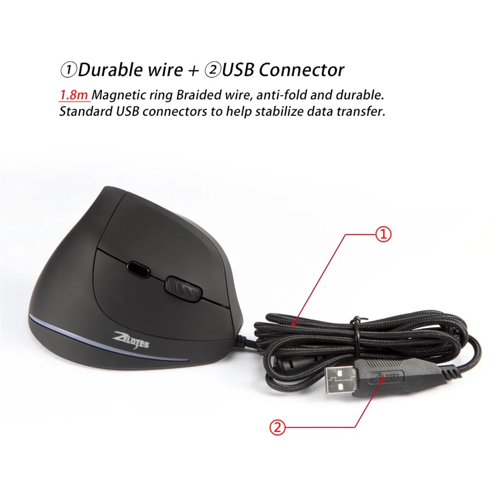 Мышь Raton USB Zelotes T-20, вертикальные Проводные игровые программируемые компьютерные мыши с подсветкой, профессиональные Мыши для ПК, ноутбука, компьютерная мышь, 18Nov26