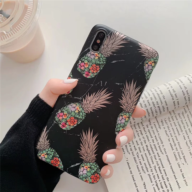 Lovebay Phone Case For iPhone 11 6 6s 7 8 Plus 11Pro X XR XS Max Cartoon Pineapple Marble Soft IMD Cover |
