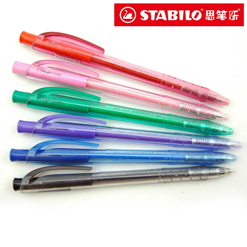 Набор шариковых ручек STABILO 0 38 мм черная синяя красная Черная|color ballpoint pen|ballpoint pen