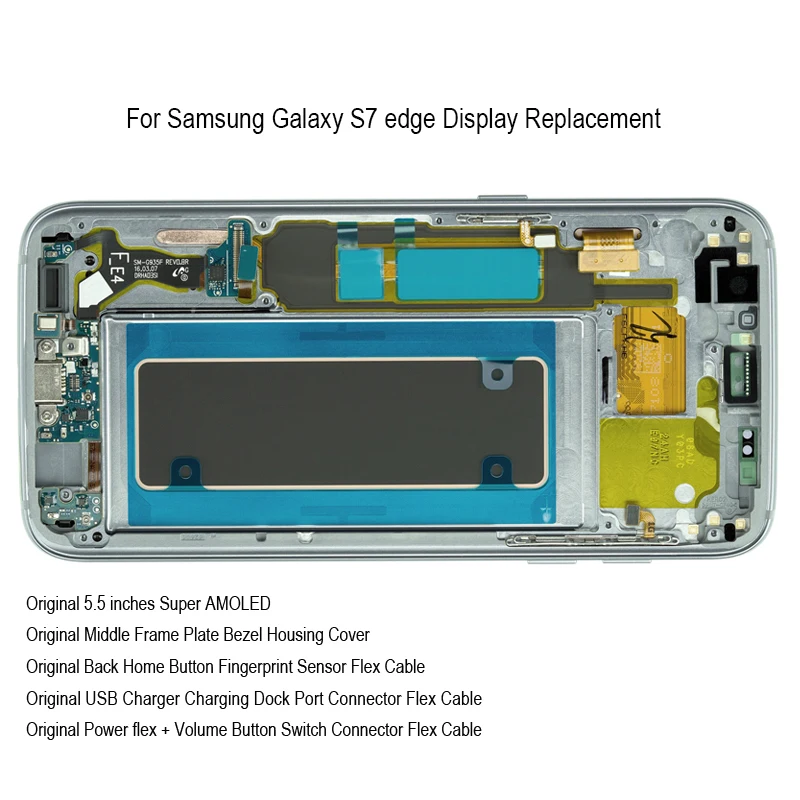 Оригинальный 5 ''Super AMOLED с рамкой для samsung Galaxy S7 edge G935V G935P G935A G935T ЖК дисплей