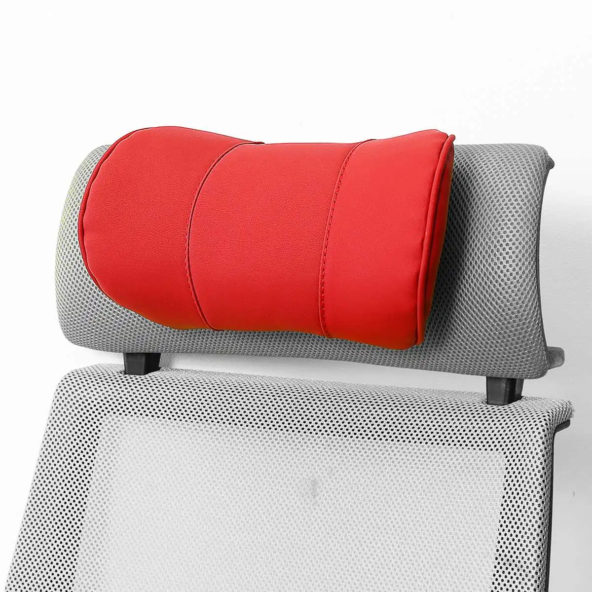 Neck Red Мягкая Кожаная подушка с эффектом памяти для шеи и спины, поясничная Подушка, летняя поддержка, массажер, поясная подушка для стула, автомобильное сиденье, облегчение боли - Цвет: Neck Red