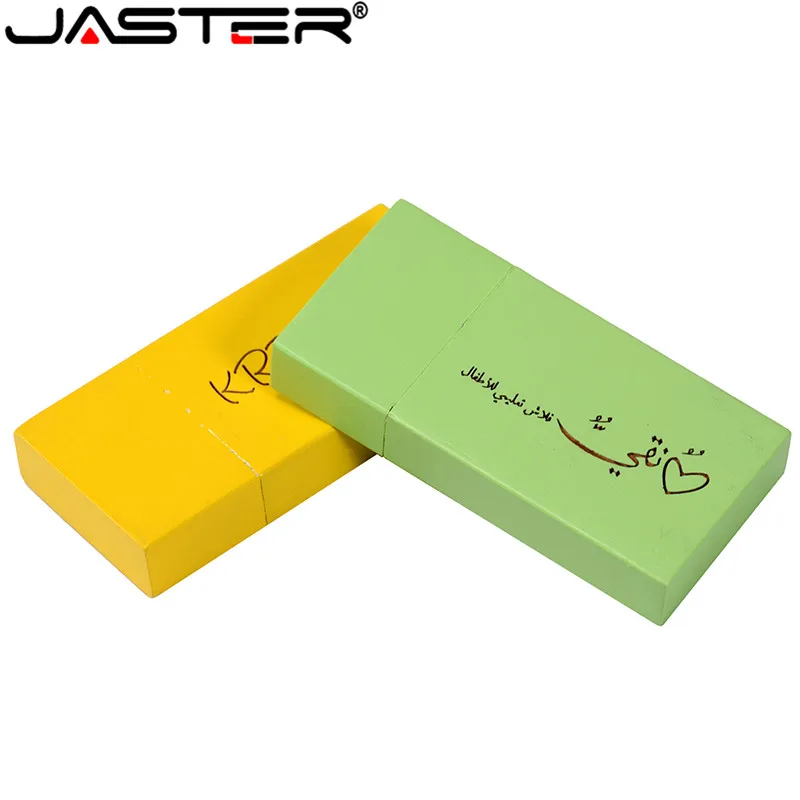 JASTER USB 2 0 логотип индивидуальный деревянный цветной блок флеш накопитель