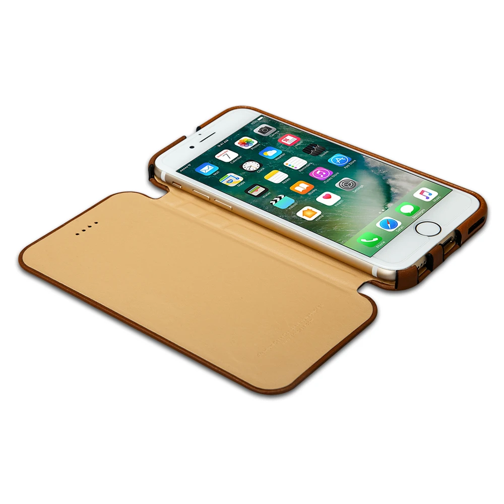 Jisoncase защитный чехол для iPhone 7 с откидной крышкой из натуральной кожи магнитный